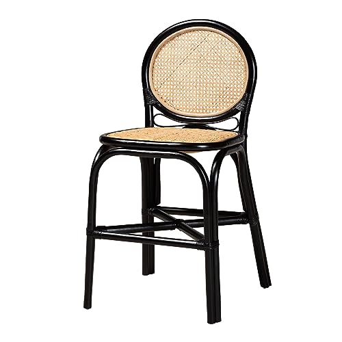 bali & pari Ayana Counter Stool, One Size, Natural Brown/Black