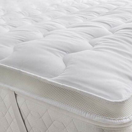 Mattress Topper Microfiber Hollow Fibre Filling ANTI ALLERGIC Ultra Soft Air Flow Mattress Protector Double Bed Topper 135cm x 190cm Approximate