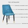 dining chair Office Reception Chairs Business Dining Chairs Set Kitchen Dining Chairs Set of 4 Matte Leather Upholstered Accent Chairs Modern Liv