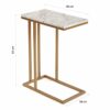Versa Padua Auxiliary Living, Room or Kitchen. Modern Low Table, Measures (W x L x H) 61 x 26 x 46 cm, Wood and Metal, Gold and Marble