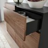 Ikea KLACKENÄS sideboard, 120x97 cm, black/oak veneer brown stained