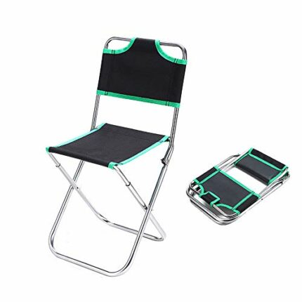 ZHHAOXINFC Portable Folding Stool with Back, Aluminum Mini Fishing Chair Small Stool Seat Heavy Duty Foldable Lightweight for Backpacking Hiking