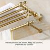 HIGOH Towel Racks,Bathroom Towel Rack Wall Mounted Towel Holder,European-Style Towel Rack,Jade Bath Towel Holder,Bathroom Rack,Double-Layer Solid