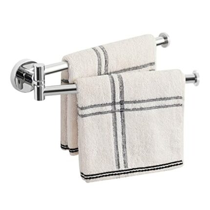 KES Swivel Towel Rail 2-Arm Towel Holder Wall Mounted, Swing Out Towel Rack 23 CM SUS304 Stainless Steel Polished Finish, A2106S23