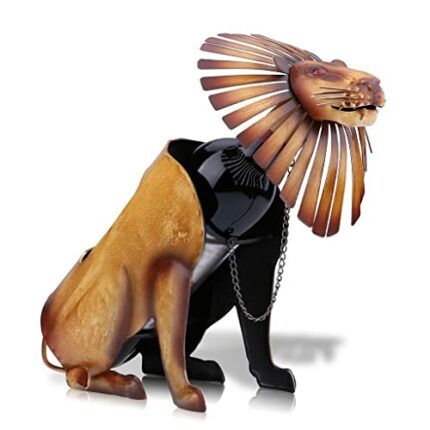 LUKEO Lion Wine Rack Doll Craft Wine Rack Metal Wine Rack Doll art Home Decor Accessories Home Office