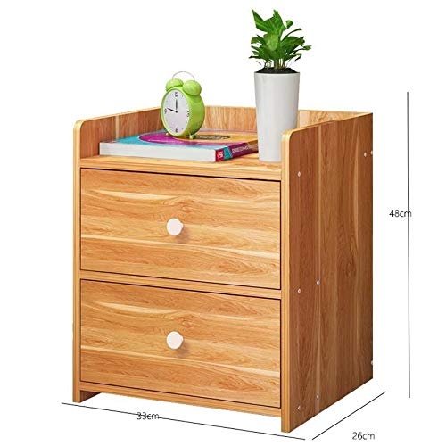 LUKEO Simple Bedside Table Bedroom Locker, Wooden Locker Cabinet Bedside Table Drawer Bedroom Furniture