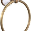 RAKUTE Antique Retro European Pastoral Style Green Bronze Towel Ring, Towel Rack, Round Hand Towel Holder Bathroom Ring