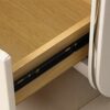 SDFGH Simple and Bedroom White Double Drawer Bedside Table, Soft Packaging Mini Cupboard Bedside Table