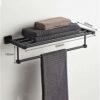 N/A Black Towel Rail, Stainless Steel Towel Rack, Thick Towel Rack, Size 60x22x13.5 Cm - Towel Rack