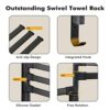 Self Adhesive Swivel Towel Rail Wall Mounted Towel Rack Holder with 3 Swivel Bars 180° Rotatable Bathroom Towel Holder | 2 Installation Methods D