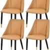 dining chair Office Reception Chairs Business Dining Chairs Set Kitchen Dining Chairs Set of 4 Matte Leather Upholstered Accent Chairs Modern Liv