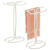 mDesign Standing Towel Rack – 2-Sided Small Towel Stand for Handtowels and Facecloths – Bathroom Towel Rack for Storing and Drying Towels – Light