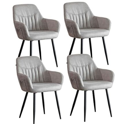 Kitchen Dining Room Furniture Chairs Dining Chairs Set Of 4 Modern Waterproof Technical Cloth Kitchen Living Room Lounge Chairs Carbon Steel Fram