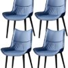 dining chair Office Reception Chairs Business Dining Chairs Set Dining Chairs Set of 4, Kitchen Chairs with PU Cushion Seat Back, Mid Century Liv