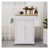 BHVXW Furniture Storage Cabinet Mobile Double Door Kitchen Cabinet with Spice Rack and Towel Counter Organizer