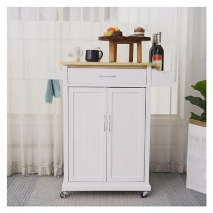 BHVXW Furniture Storage Cabinet Mobile Double Door Kitchen Cabinet with Spice Rack and Towel Counter Organizer