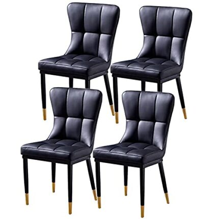 dining chair Kitchen Dining Room Furniture Chairs Dining Chairs Set Of 4, Modern Kitchen Living Room Side Chairs with PU Cushion Seat Back and Me