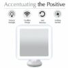 Fancii 10x Magnifying Lighted Makeup Mirror - Daylight LED Travel Vanity Mirror - Compact, Cordless, Locking Suction, 163mm Wide, 360 Rotation, P