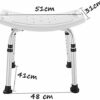 Bath Stools,Bath Chair Shower Stool Bathroom Seat - Lightweight Aluminum - Height Adjustable - Non-Slip - Older People with Reduced Mobility Carr