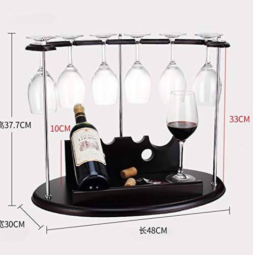 OUSIKA Wine Racks,Wine Glass Rack, Free Standing and Countertop Wine Storage Shelf - Hold 2 Wine Bottles and 6 Wine Glass for Bar Wine Cellar Bas