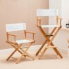 AHANDMAKER 1 Set Director Chair Canvas Replacement with Wood Stick, Portable Replacement Cover Canvas for Directors Chair, Makeup Chair Seat and