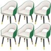 Kitchen Dining Room Furniture Chairs Dining Chairs Set Of 6,Water Proof Leather Kitchen Chairs with Carbon Steel Legs,Modern High Back Padded Sof