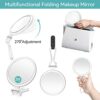 B Beauty Planet Magnifying Mirror 30x,Double-Sided Hand Mirror with Handle,Foldable Portable Compact Travel Magnifying Mirror,5 inch