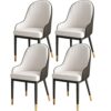 dining chair Kitchen Dining Room Furniture Chairs Faux Leather Dining Chairs Set Of 4 Water Proof PU Leather With Metal Legs Reception Chair for