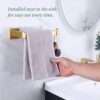 Bathroom Kitchen Towel Holder, Suyar SUS304 Stainless Steel Hand Towel Bar, Kitchen Towel Hanger for Cabinet Wall Mount, Brushed Gold
