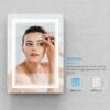 Tokvon® Picasso Bathroom Mirror with LED Lights丨Shaver Socket丨Anti Fog Demister Touch Sensor丨Adjustable Color Temperature丨Wall Mounted丨500 x 700