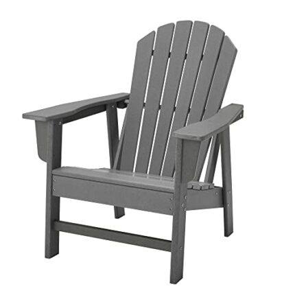 Adirondack Chairs HDPE Use Pool Patio Deck Garden Backyard VOQNIS Fire Pit Chairs (Grey)