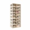ANTBOX Foldable Shoe Rack for Closet,Portable Shoe Organizers Storage Boxes for Entrywa,Large Sturdy Stackable Sneaker Cabinet Bins with Magnetic
