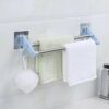 N/A Stainless Steel Double Bar Towel Rotating Towel Rack Bathroom Kitchen Wall Towel Rack Glossy Double Holder Stand Towel Hanger
