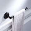 Black Short Towel Bar Brass Roll Holder Towel Rack Bronze Kitchen Wall-Mounted Hardware Pendant Towel Shelf for Bathroom Kitchen Toilet
