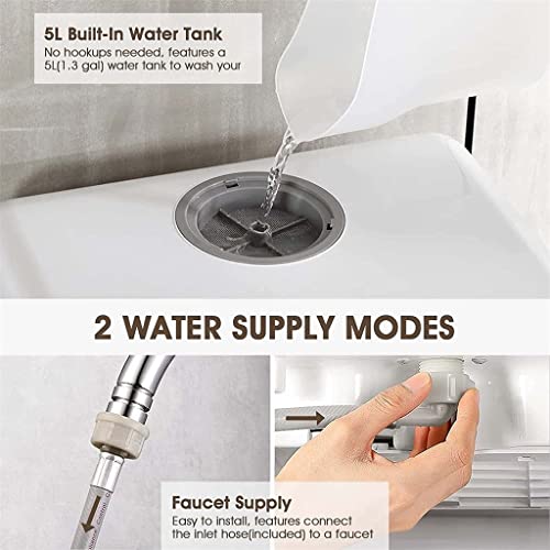 KKYKP Countertop Dishwasher Home Multifunctional Professional Smart Portable Desktop Dishwasher (Color : White, Size : 42.8 * 42.5 * 45.8cm)