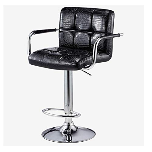 LUKEO Hydraulic Bar Stool Dining Chairs with Backrest 360° Swivel Adjustable Height PU Upholstered Seat Assembled Pub Home