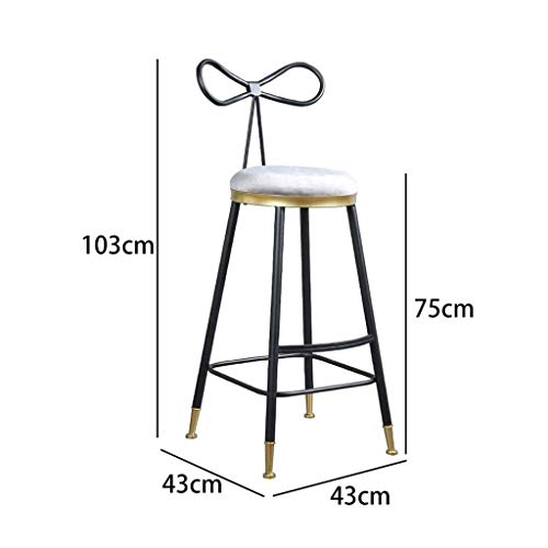 SDFGH Bar Stool Chairs High Chair Simple Wrought Iron Bar Chair Gold Stool Dining Chair Nordic Pub Accessories Leisure