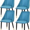 dining chair Office Reception Chairs Business Dining Chairs Set Kitchen Dining Chairs Set of 4 Matte Leather Upholstered Accent Chairs Modern Liv