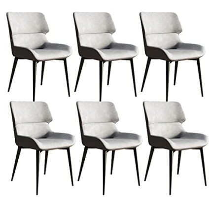 Kitchen Dining Room Furniture Chairs Kitchen Dining Chairs Set Of 6,Water Proof PU Leather Side Chairs with Carbon Stee Legs Kitchen Living Room