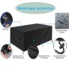 XZGm Outdoor Garden Furniture Cover Waterproof, UV Resistant 420D Heavy Duty Oxford Fabric for Outdoor Rectangular Sofa Table and Chairs, Black (