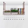 EMISOO Ceiling Wine Rack, Glass Rack With Goblet, Home Wine Rack, Floating Wine Rack Organizer For Bar, Kitchen, Dining Room, Height Adjustable (