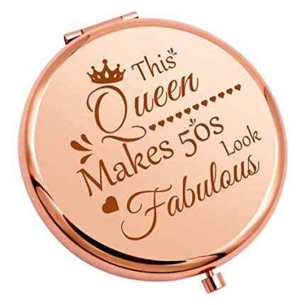 50th Birthday Gifts for Women Travel Makeup Mirror 1972 Birthday Gifts for Women Grandma 50 Years Old Birthday Gift Personal Mirror for Mom Wife