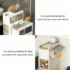 2/3/4-Tiers Floor Standing Cabinet Unit Bathroom Storage, Side Freestanding Rolling Unit with Clear Drawers, Narrow Bathroom Storage Cabinet for