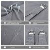 Sun Shade Sail Triangle 3x3x3m, Luckits Waterproof Garden Sail Triangle 160GSM Material Sunshade Cloth Anti-UV Sunscreen Awning Canopy, for Outdo