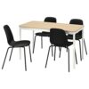 IKEA LIDÅS/TOMMARYD table and 4 chairs, 130x70 cm, anthracite anthracite/black/black
