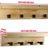 Spiretro Set of 2 Wall Mounted Torched Wood Floating Shelves & Ledge, Coat Hat Rack with Black Metal Pegs Hook to Organizer, Storage, Decorative