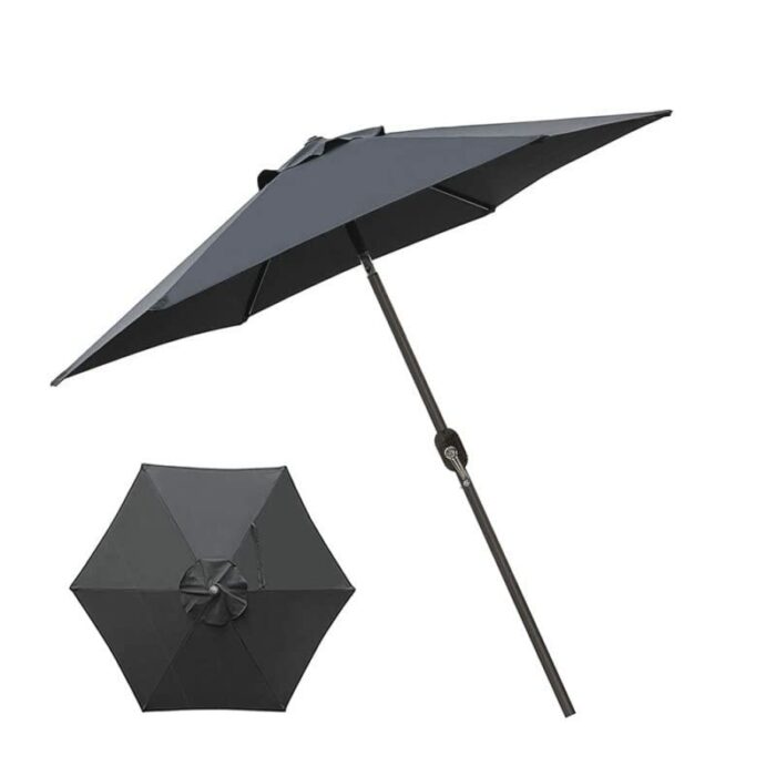 UUHUKP Replacement Parasol Cover, Market Table Umbrella Canopy 3 m 6 Ribs Waterproof Outdoor Durable Replacement Cover for Garden, Patio, Backyar