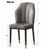 dining chair Kitchen Dining Room Furniture Chairs Dining Chairs Water Proof PU Leather Side Chair With Black Steel Legs Kitchen Living Room Loung