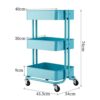 MIAOHY 3 Tier Rolling Cart With Wheels Metal Utility Cart Storage Organizer Trolley Cart For Kitchen Bathroom (Color : White-style, Size : 1pcs)