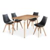Life Interiors Plastic Shell Lanzo Retro Dining Chair, Black